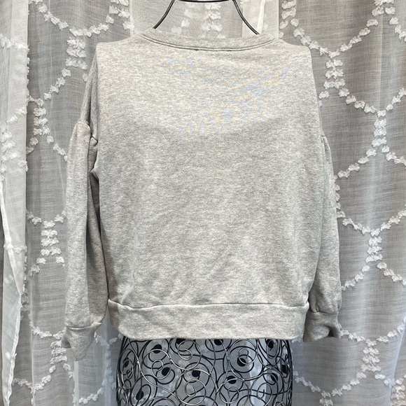 Puff sleeve grey crew neck sweater size S - Picture 6 of 7